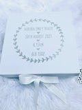 White and Grey Personalised Baby Keepsake Box