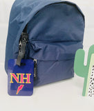 Navy Blue with Neon Pink Personalisation Luggage Tag