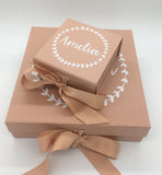 Rose Gold Personalised Gift Box with Floral Border