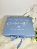 Welcome to the World Baby Blue Gift Box