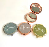 Plain Rose Gold, Gold or Silver Personalised Compact Mirror