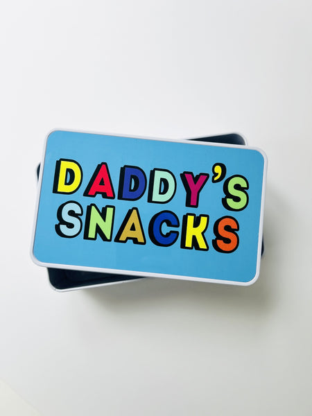 Personalised Blue Snack Tin