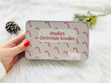 Personalised Candy Cane Christmas Tin