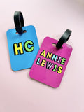 Neon Personalised Luggage Tag