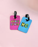 Neon Personalised Luggage Tag