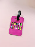 Neon Personalised Luggage Tag