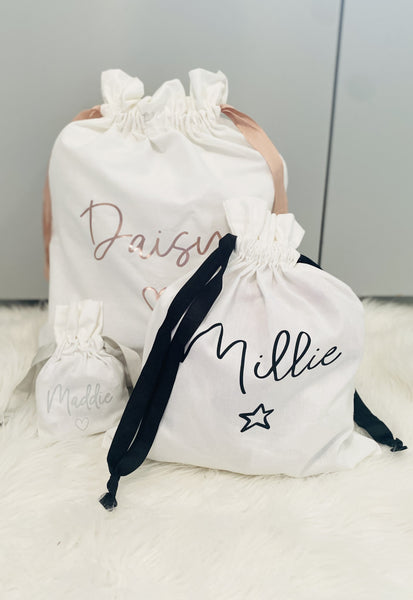 Cotton Ribbon Drawstring Storage Bag
