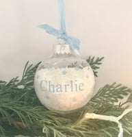 Personalised Shatterproof Snow Filled Baubles