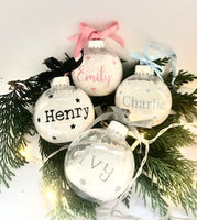 Personalised Shatterproof Snow Filled Baubles