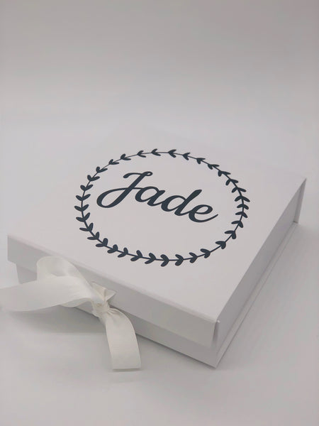 Personalised Wedding Gift Box with Floral Border