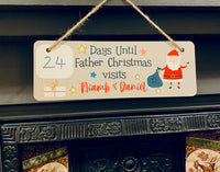 Personalised Countdown to Christmas Sign