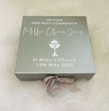 Silver Personalised Communion Gift Box