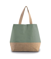 Sage Green Initial Canvas Bag
