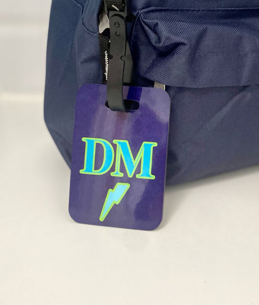 Navy Blue with Bright Blue Personalisation Luggage Tag