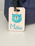 Bear with Crown Personalised Luggage Tag