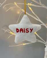 Personalised Plush Star Christmas Decoration