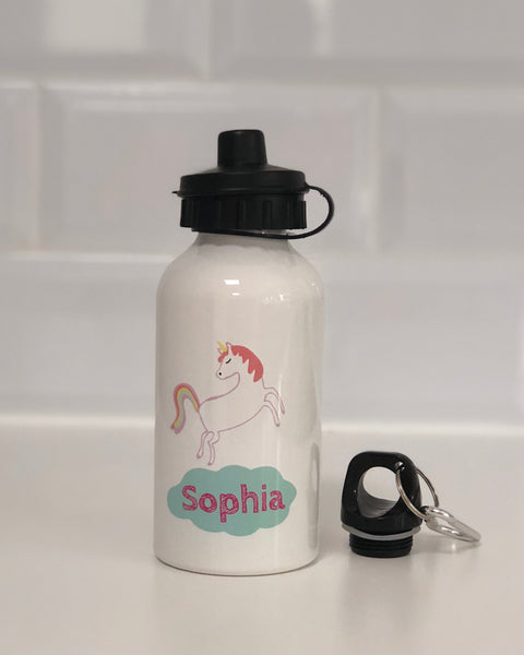 Unicorn on a Cloud Personalised Aluminium Water Bottle