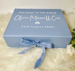 Welcome to the World Baby Blue Gift Box