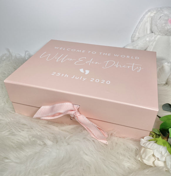 Welcome to the World Baby Pink Gift Box